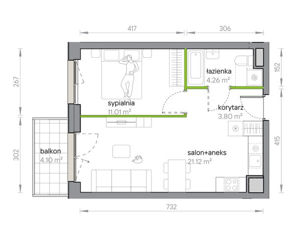 Rzut Przy Parku Vita - M1/1/4/55