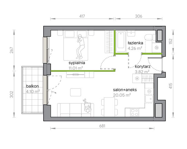 Rzut Przy Parku Vita - M1/1/4/56