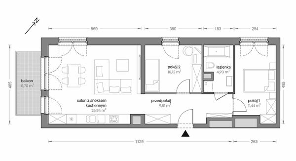 Rzut Ceglana Park - B7/A/15