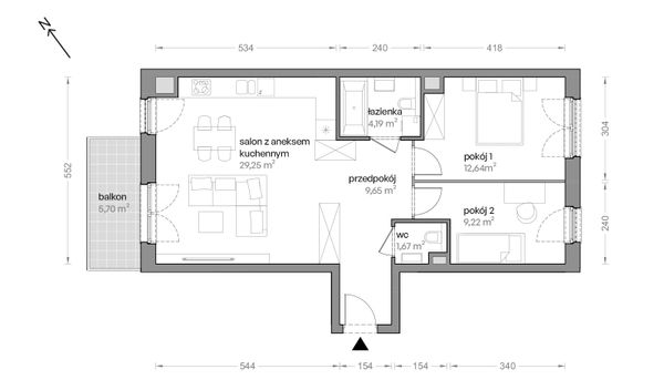 Rzut Ceglana Park - B6/A/12