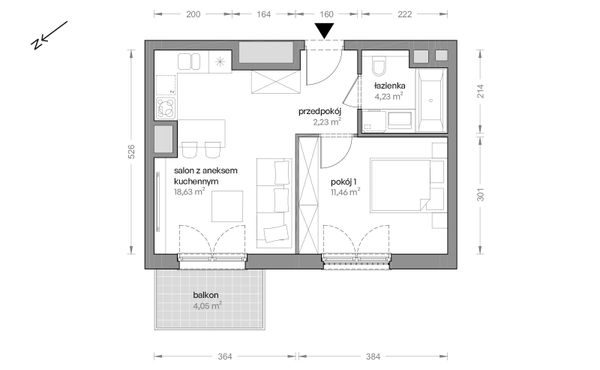 Rzut Ceglana Park - B6/A/17