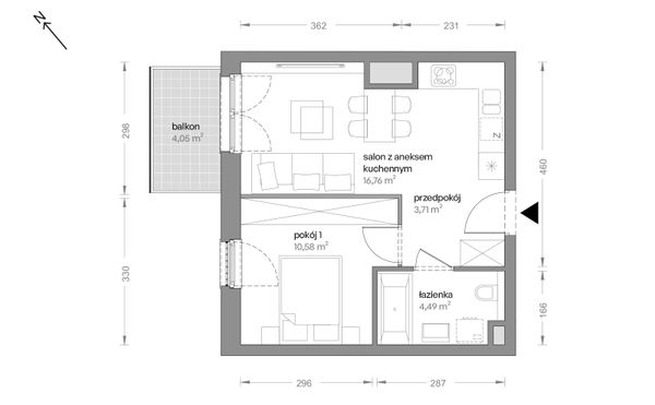 Rzut Ceglana Park - B4/A/16
