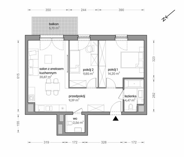 Rzut Ceglana Park - B4/A/19
