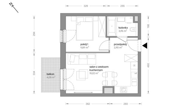 Rzut Ceglana Park - B4/A/25