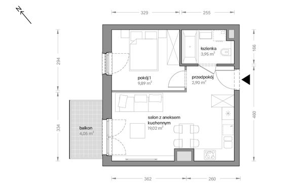 Rzut Ceglana Park - B4/A/34