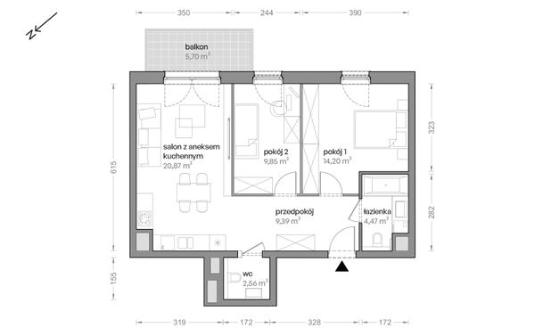 Rzut Ceglana Park - B4/A/36