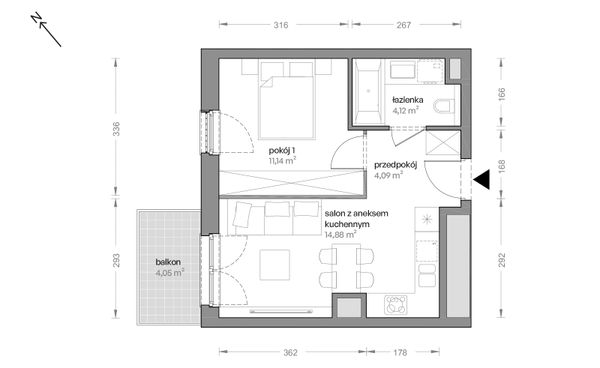 Rzut Ceglana Park - B4/B/26