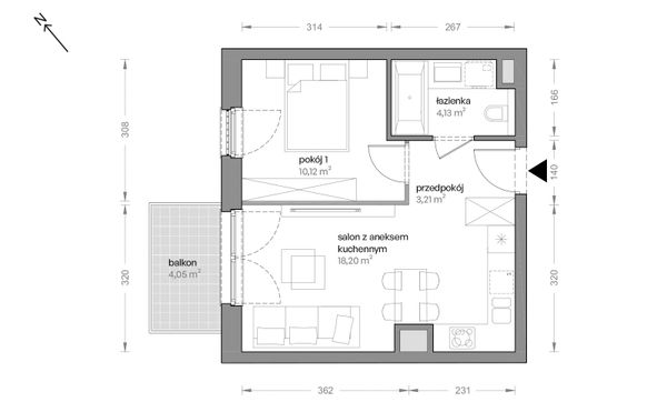 Rzut Ceglana Park - B4/B/27