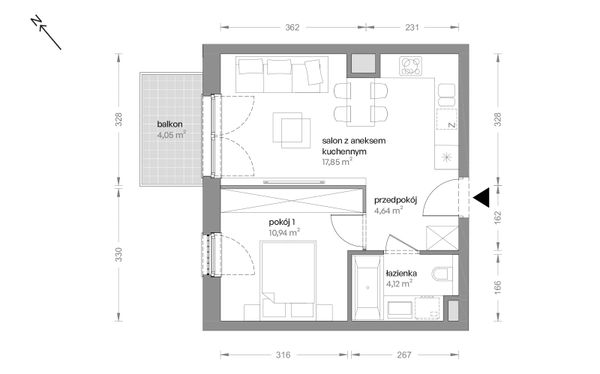 Rzut Ceglana Park - B4/B/28