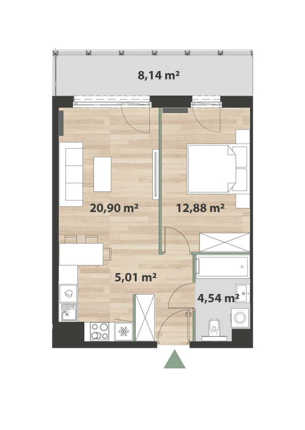 Rzut Bukowińska Mokotów - F2.B.02.03