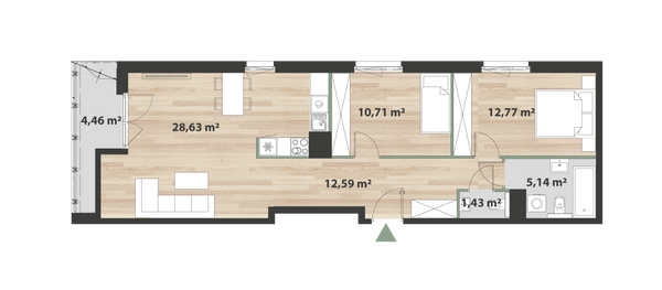 Rzut Bukowińska Mokotów - F2.B.02.05