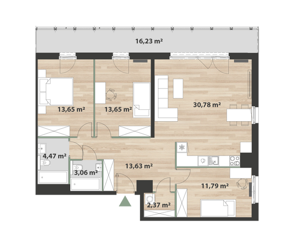 Rzut Bukowińska Mokotów - F2.B.03.04