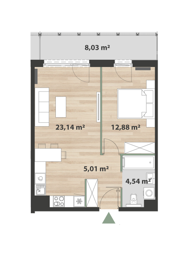 Rzut Bukowińska Mokotów - F2.B.05.02
