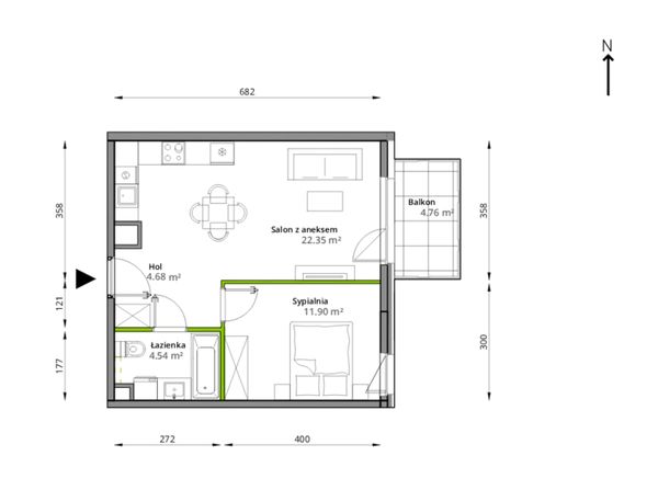 Rzut Aleje Praskie - 109/7