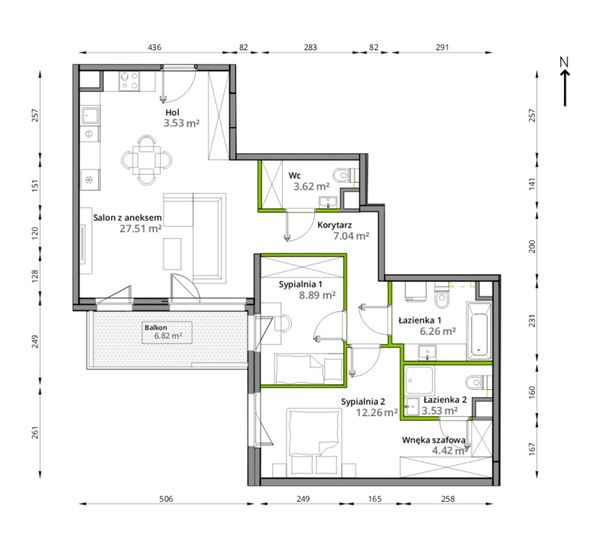 Rzut Aleje Praskie - 121/7