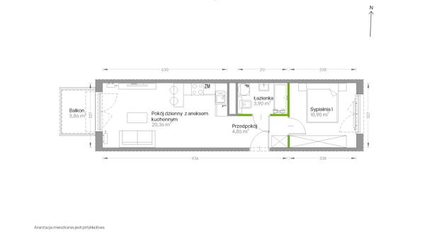 Rzut Centralna Vita - D.121