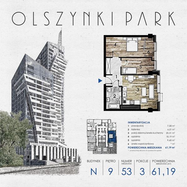 Rzut Olszynki Park - Mieszkanie na sprzedaż, Rzeszów, Śródmieście