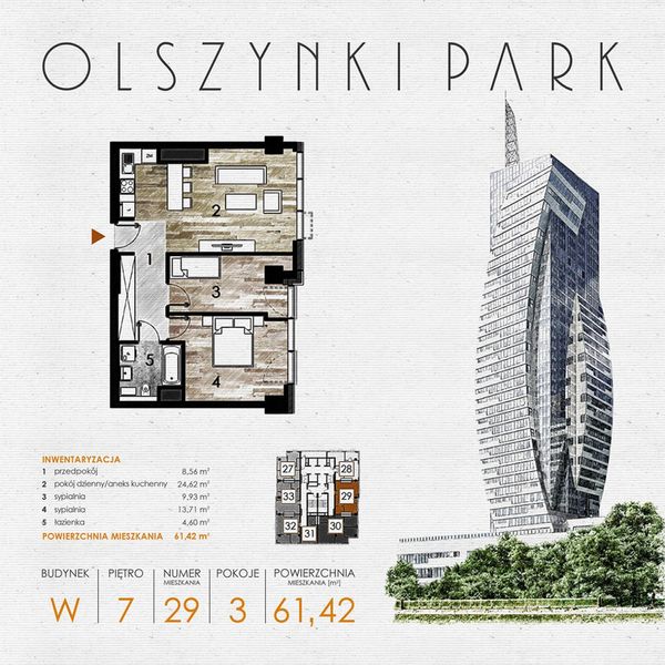 Rzut Olszynki Park - Mieszkanie na sprzedaż, Rzeszów, Śródmieście