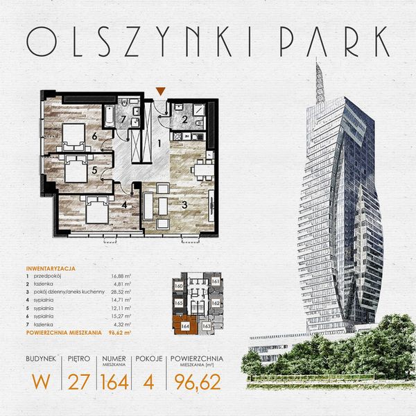 Rzut Olszynki Park - Mieszkanie na sprzedaż, Rzeszów, Śródmieście