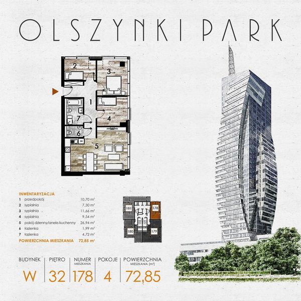 Rzut Olszynki Park - Mieszkanie na sprzedaż, Rzeszów, Śródmieście
