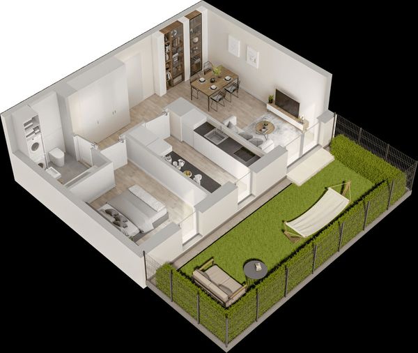 Rzut Mieszkaj w Mieście – Przy Bonarce - Mieszkanie na sprzedaż, Kraków, Podgórze Duchackie, 857000  PLN