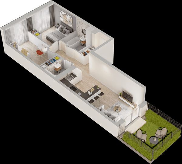 Rzut Mieszkaj w Mieście – Przy Bonarce - Mieszkanie na sprzedaż, Kraków, Podgórze Duchackie, 933000  PLN