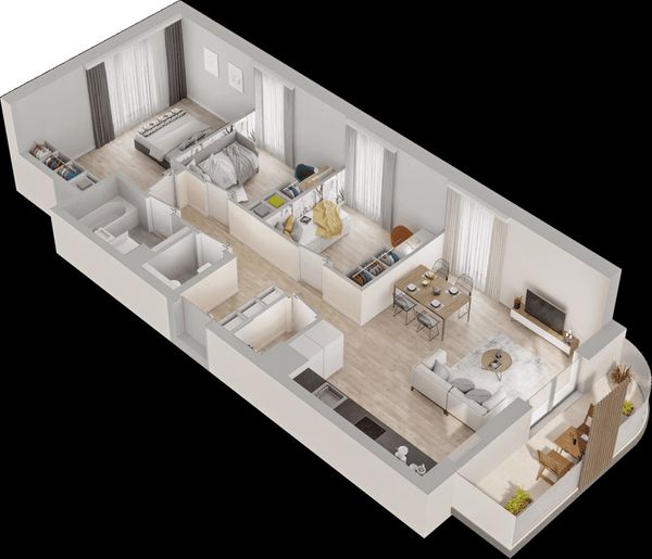 Rzut Mieszkaj w Mieście – Przy Bonarce - Mieszkanie na sprzedaż, Kraków, Podgórze Duchackie, 1166000  PLN