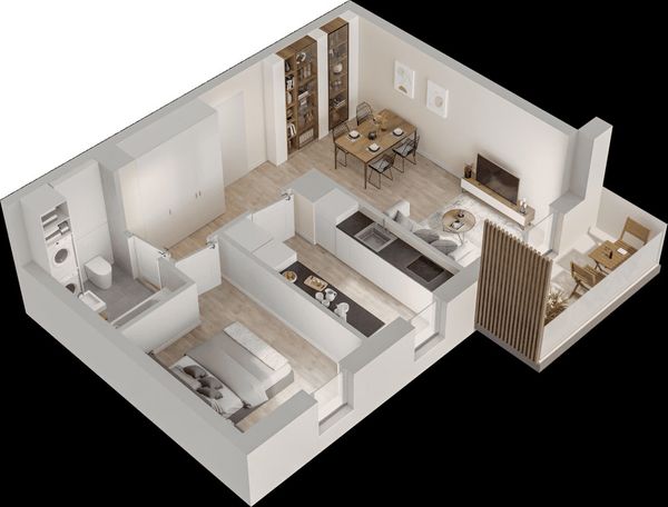 Rzut Mieszkaj w Mieście – Przy Bonarce - Mieszkanie na sprzedaż, Kraków, Podgórze Duchackie, 857000  PLN