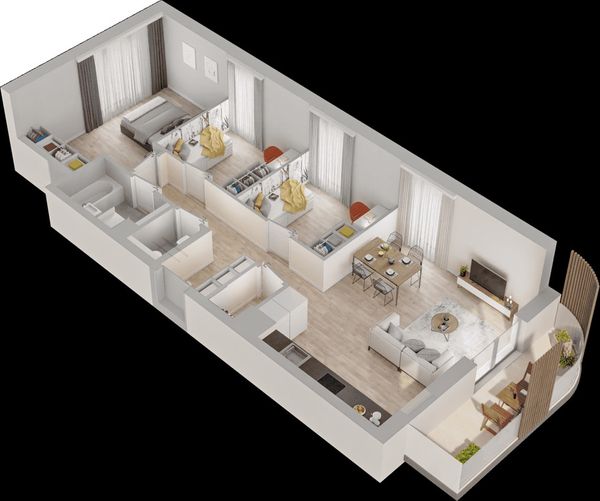 Rzut Mieszkaj w Mieście – Przy Bonarce - Mieszkanie na sprzedaż, Kraków, Podgórze Duchackie, 1188000  PLN