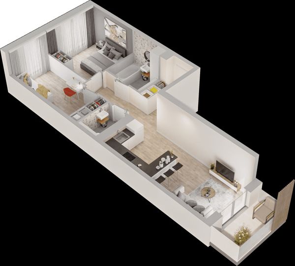 Rzut Mieszkaj w Mieście – Przy Bonarce - Mieszkanie na sprzedaż, Kraków, Podgórze Duchackie, 983000  PLN