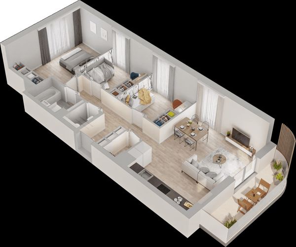 Rzut Mieszkaj w Mieście – Przy Bonarce - Mieszkanie na sprzedaż, Kraków, Podgórze Duchackie, 1271000  PLN