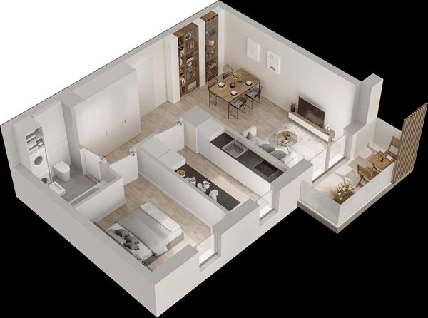 Rzut Mieszkaj w Mieście – Przy Bonarce - Mieszkanie na sprzedaż, Kraków, Podgórze Duchackie, 893000  PLN