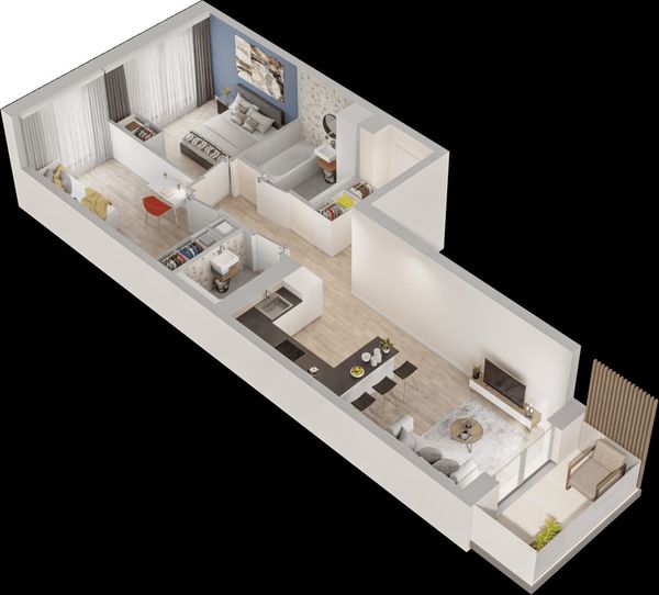 Rzut Mieszkaj w Mieście – Przy Bonarce - Mieszkanie na sprzedaż, Kraków, Podgórze Duchackie, 1070000  PLN