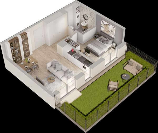 Rzut Mieszkaj w Mieście – Przy Bonarce - Mieszkanie na sprzedaż, Kraków, Podgórze Duchackie, 857000  PLN