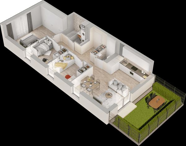 Rzut Mieszkaj w Mieście – Przy Bonarce - Mieszkanie na sprzedaż, Kraków, Podgórze Duchackie, 1075000  PLN