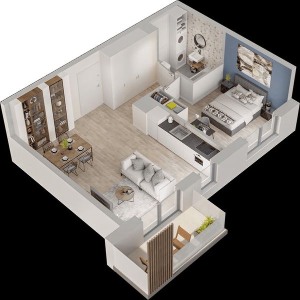 Rzut Mieszkaj w Mieście – Przy Bonarce - Mieszkanie na sprzedaż, Kraków, Podgórze Duchackie, 801000  PLN