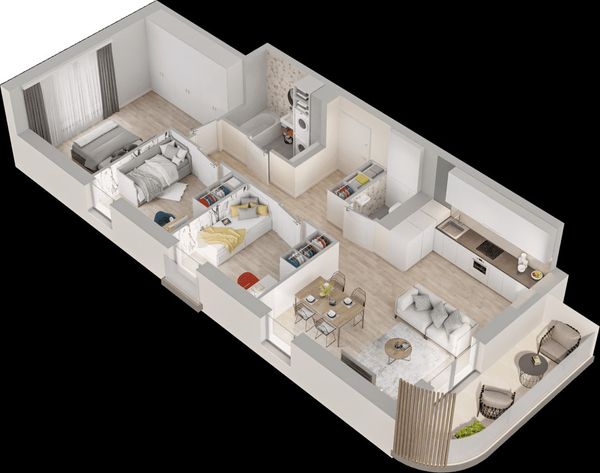 Rzut Mieszkaj w Mieście – Przy Bonarce - Mieszkanie na sprzedaż, Kraków, Podgórze Duchackie, 1112000  PLN