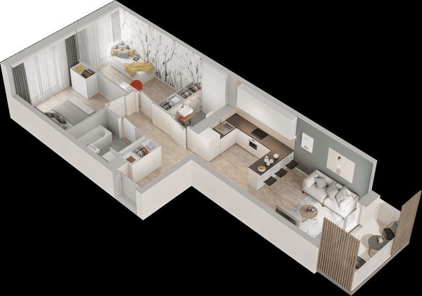 Rzut Mieszkaj w Mieście – Przy Bonarce - Mieszkanie na sprzedaż, Kraków, Podgórze Duchackie, 972000  PLN