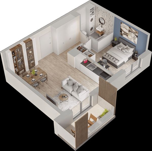 Rzut Mieszkaj w Mieście – Przy Bonarce - Mieszkanie na sprzedaż, Kraków, Podgórze Duchackie, 864000  PLN