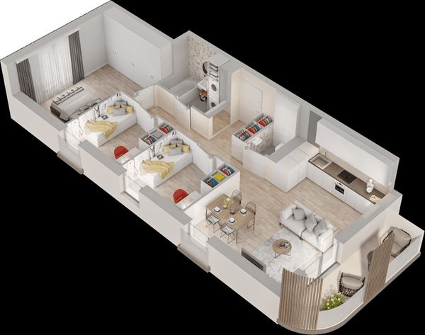 Rzut Mieszkaj w Mieście – Przy Bonarce - Mieszkanie na sprzedaż, Kraków, Podgórze Duchackie, 1133000  PLN