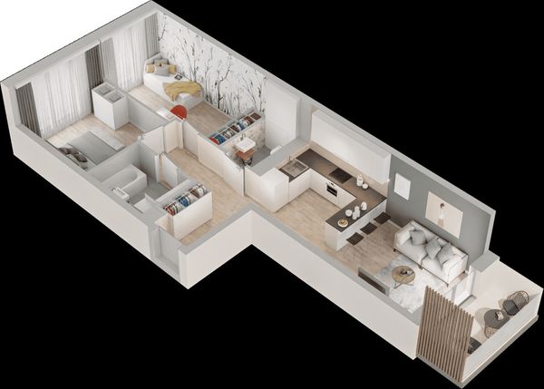 Rzut Mieszkaj w Mieście – Przy Bonarce - Mieszkanie na sprzedaż, Kraków, Podgórze Duchackie, 983000  PLN