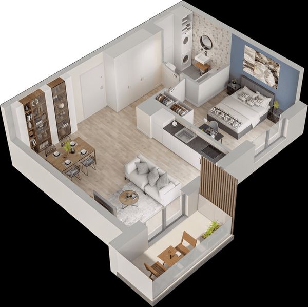 Rzut Mieszkaj w Mieście – Przy Bonarce - Mieszkanie na sprzedaż, Kraków, Podgórze Duchackie, 815000  PLN