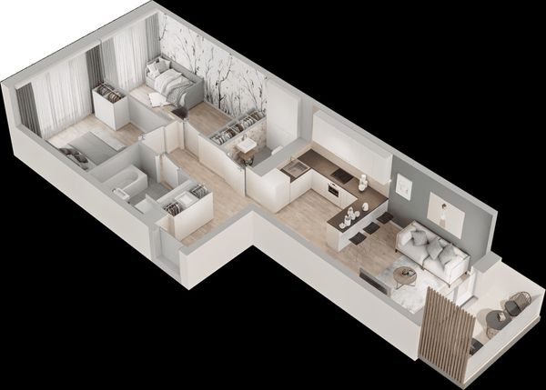 Rzut Mieszkaj w Mieście – Przy Bonarce - Mieszkanie na sprzedaż, Kraków, Podgórze Duchackie, 1012000  PLN