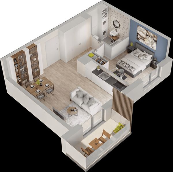 Rzut Mieszkaj w Mieście – Przy Bonarce - Mieszkanie na sprzedaż, Kraków, Podgórze Duchackie, 896000  PLN