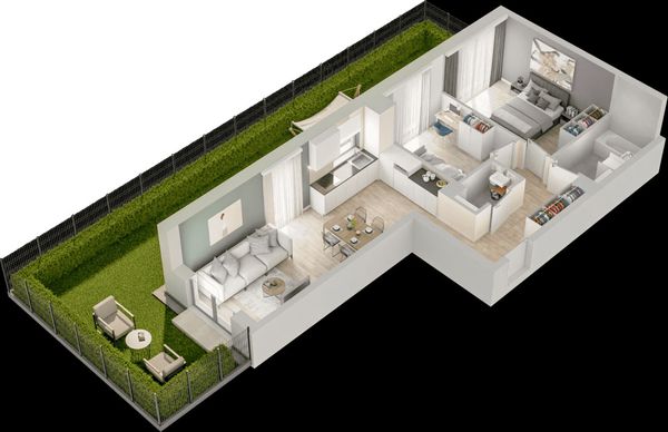 Rzut Mieszkaj w Mieście – Przy Bonarce - Mieszkanie na sprzedaż, Kraków, Podgórze Duchackie, 915000  PLN