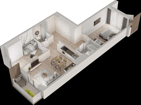 Rzut Mieszkaj w Mieście – Przy Bonarce - Mieszkanie na sprzedaż, Kraków, Podgórze Duchackie, 993000  PLN