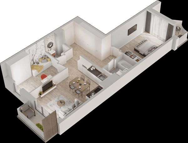 Rzut Mieszkaj w Mieście – Przy Bonarce - Mieszkanie na sprzedaż, Kraków, Podgórze Duchackie, 1067000  PLN