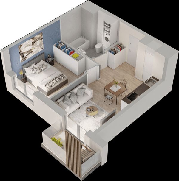 Rzut Mieszkaj w Mieście – Przy Bonarce - Mieszkanie na sprzedaż, Kraków, Podgórze Duchackie, 670000  PLN