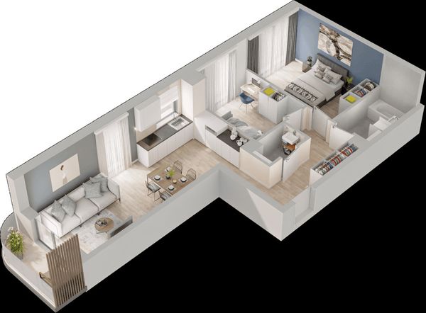 Rzut Mieszkaj w Mieście – Przy Bonarce - Mieszkanie na sprzedaż, Kraków, Podgórze Duchackie, 1037000  PLN