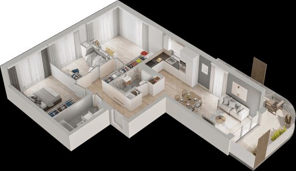 Rzut Mieszkaj w Mieście – Przy Bonarce - Mieszkanie na sprzedaż, Kraków, Podgórze Duchackie, 1400000  PLN